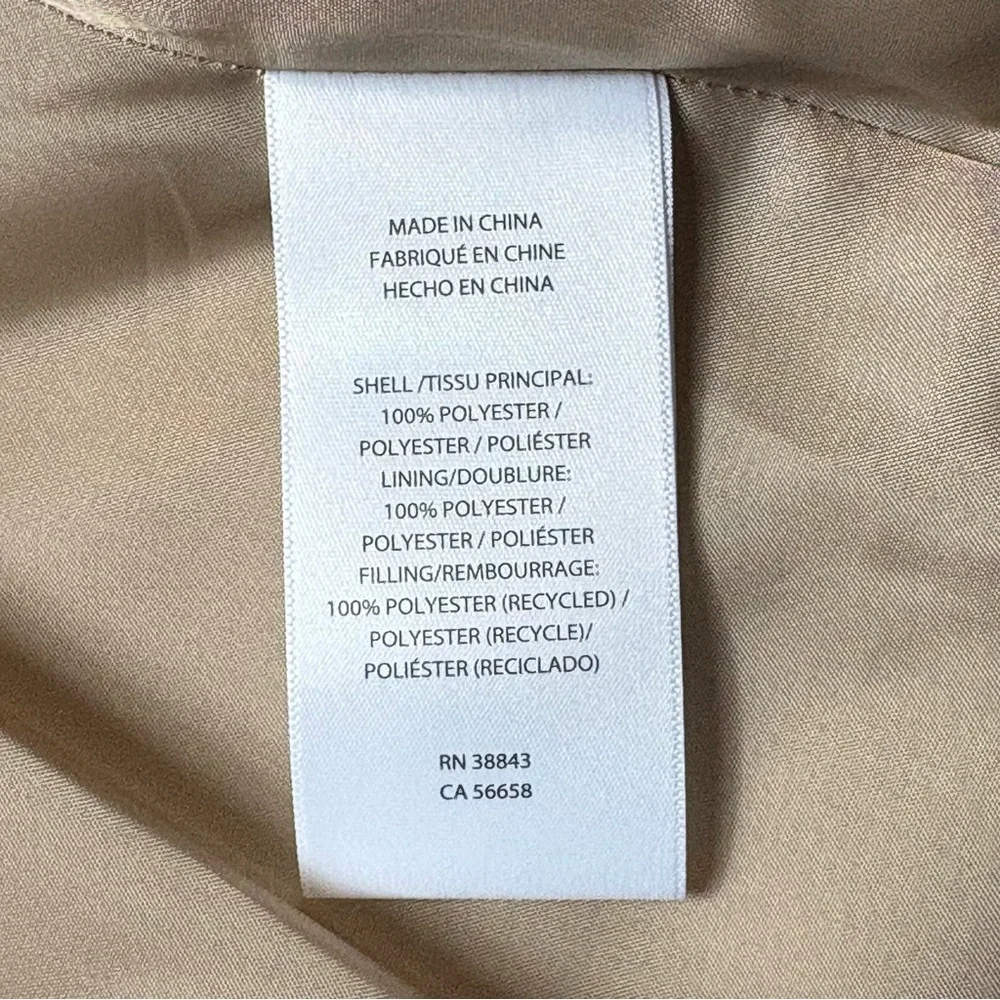 NWT Lauren Ralph Lauren Birch Tan Crest-Patch Quilted Vest Size M Lightweight